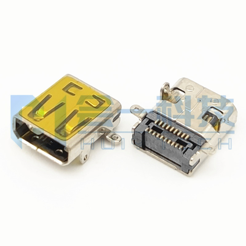 HDMI D TYPE 19PF 双排SMT 前插后贴